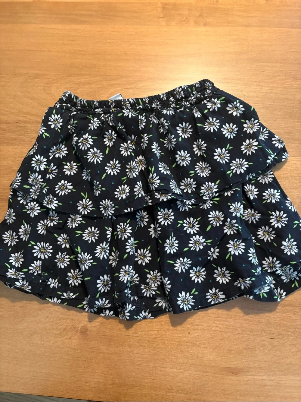 Old Navy Black Floral Tiered Skirt